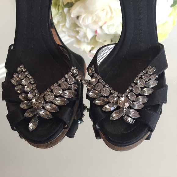 Giuseppe Zanotti Black Satin Crystal D'orsay Heels - Picture 4 of 8